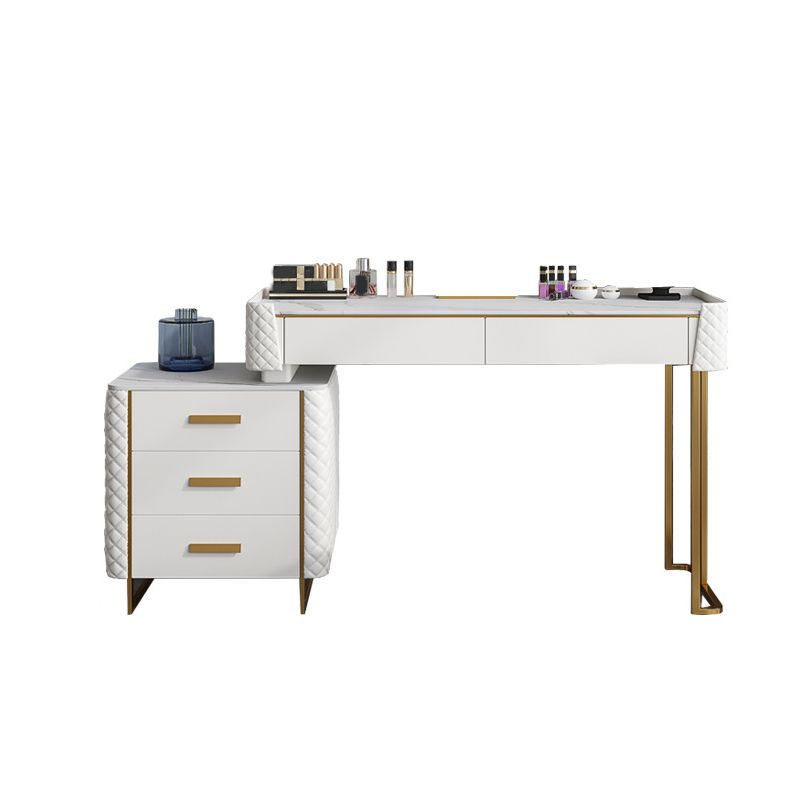 Glamstil Slate Top Eitelkeitstisch Kunstledermaterial Schminktisch Tisch