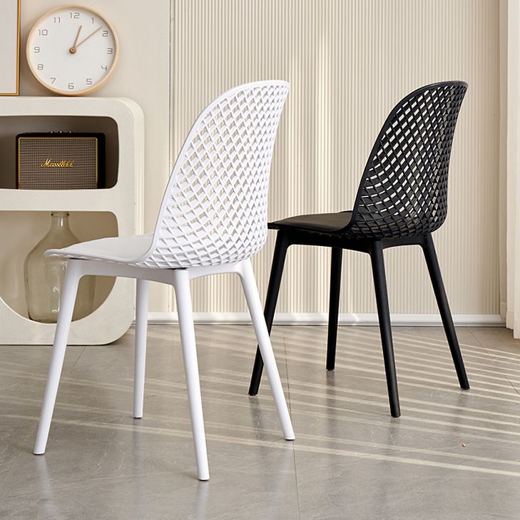 Sillas de comedor de estilo contemporáneo sillas sin brazos con patas de plástico para el hogar