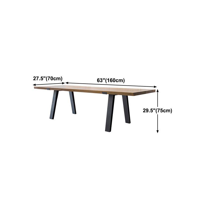 Industrial Pine Wood Table for Restaurant Rectangle Dining Table with Metal 4 Legs Clearhalo 'Dining Tables & Seating' 'Dining Tables' 'dining_table' 'furn' 'furn_dining_table' 'Furniture' 'furniture_dining_table' 'Kitchen & Dining Furniture' 'kitchen' 'kitchen_dining_table' 1200x1200_843dc1ec-d20a-4a30-8fab-b985fbbcbb9b