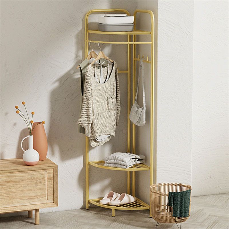 Contemporary Metal Coat Rack Free Standing Clothes Hanger for Living Room Clearhalo 'Entry & Mudroom Furniture' 'furn' 'furn_hall_tree_coat_racks' 'Furniture' 'Hall Trees & Coat Racks' 'hall_tree_coat_racks' 1200x1200_843e2e05-3066-4360-b2fb-9e1876657caa