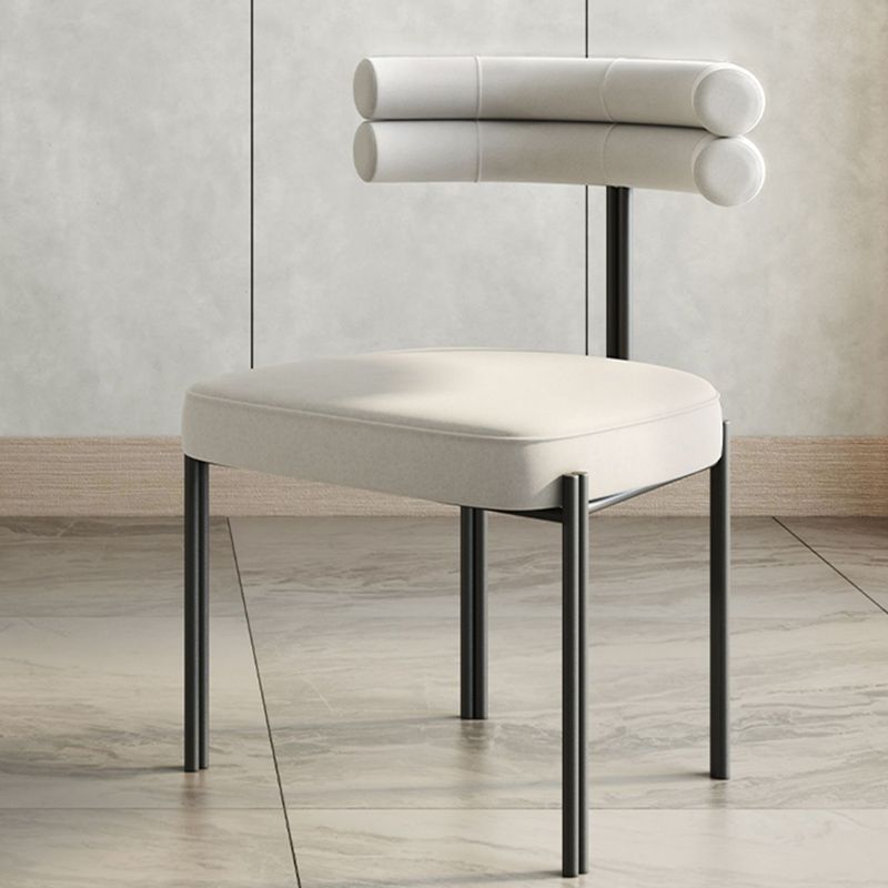 Silla lateral de estilo industrial Silla de comedor de metal de espalda para el hogar