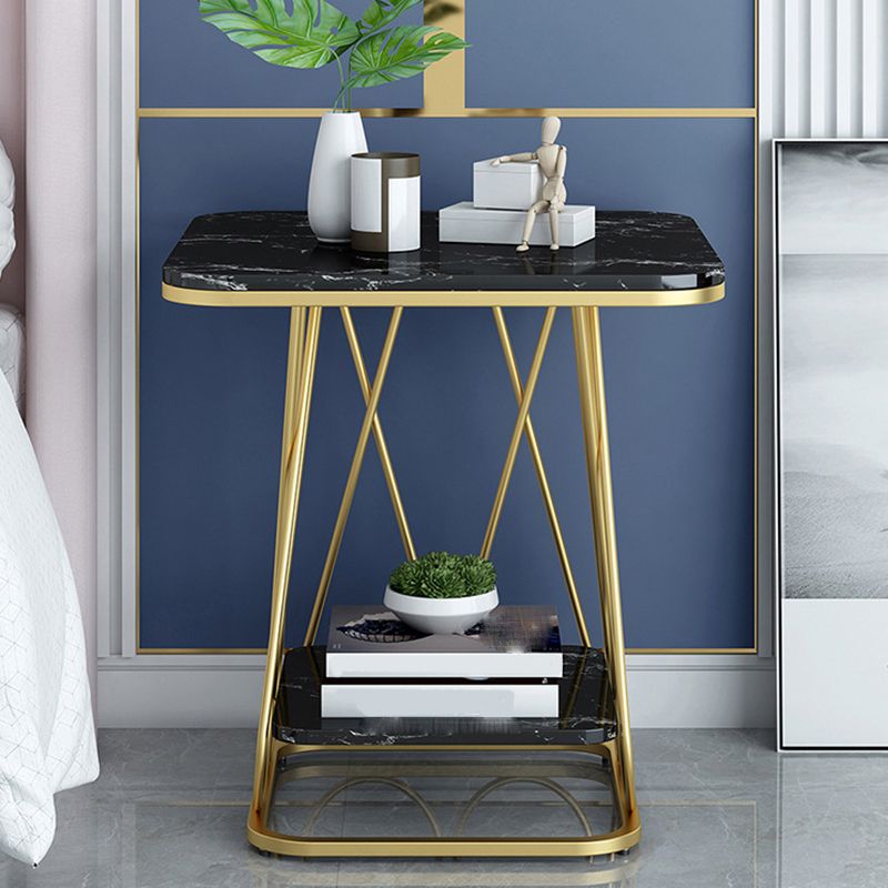 Design di base del telaio Black/Gold Metal Bianco bianco/bianco Top latello tondo in marmo