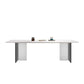 Mesa de comedor moderna con mesa de comedor rectangular de piedra blanca para cocina