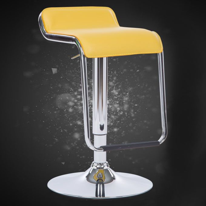Modern Backrest Liftable Stool Steel Cashier Bar Stool with Leather Cushion and Pedal Clearhalo 'Bar Furniture' 'Bar Stools' 'bar_stools' 'furn' 'furn_bar_stools' 'Furniture' 'Kitchen & Dining Furniture' 1200x1200_8443d9cc-11a7-4b35-a87f-625619fdc77f