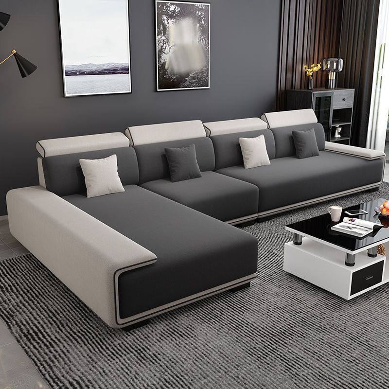 149.6"L √ó 70.87"W √ó 30.31"H Pillow Top Arm Sectional Stain-Resistant Faux Leather Sofa Clearhalo 'furn' 'furn_sectionals' 'Furniture' 'furniture_sectionals' 'Living Room Furniture' 'Sectionals' 1200x1200_84448db3-3f0c-4976-81ee-8a07ee43947e