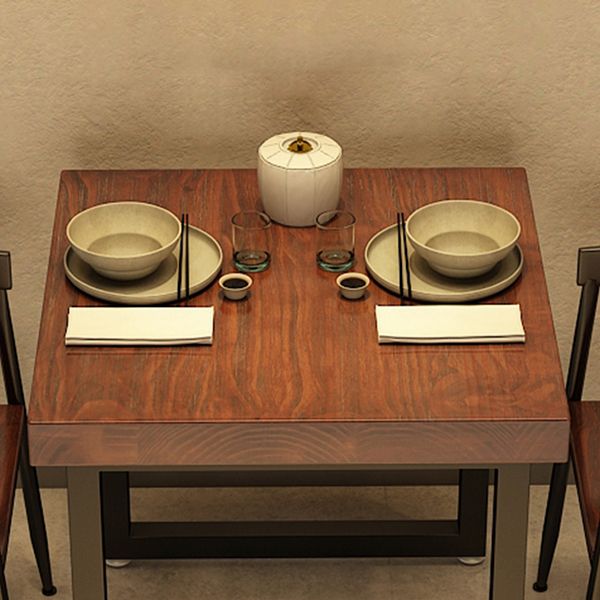 Industrial Wooden Dining Table Brown Square Table with Sled Base for Dinning Room Clearhalo ' dining_table' 'Dining Tables & Seating' 'Dining Tables' 'furn' 'furn_dining_table' 'Furniture' 'furniture_dining_table' 'Kitchen & Dining Furniture' 'kitchen&dining_furn' 'kitchen' 'kitchen_dining_table' 1200x1200_8444c511-79c4-4f05-99cd-843ff7681d81