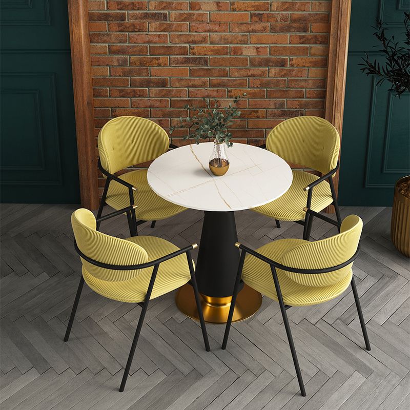 Contemporary Kitchen Dining Arm Chair Black Legs Open Back Dining Chair Clearhalo 'Dining Chairs' 'Dining Tables & Seating' 'dining_chair' 'furn' 'furn_dining_chair' 'Furniture' 'Kitchen & Dining Furniture' 1200x1200_844775f5-79ce-4177-98c0-e3e84d7161c0