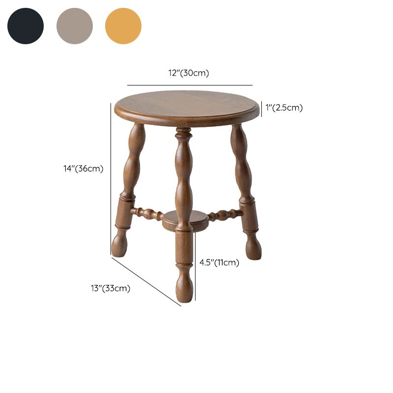 Rustic Solid Wood End Table 14.2" Tall Round 3 Legs Sofa Side Accent Table Clearhalo 'Coffee & Accent Tables' 'End & Side Tables' 'end_side_tables' 'furn' 'furn_end_side_tables' 'Furniture' 'Living Room Furniture' 1200x1200_8448a79b-0398-485e-9349-65b082156231