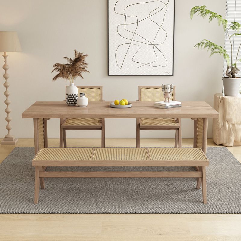 Modern Rectangle Wood Dining Table 1/4/5/6 Pieces Dining Set for Dining Room