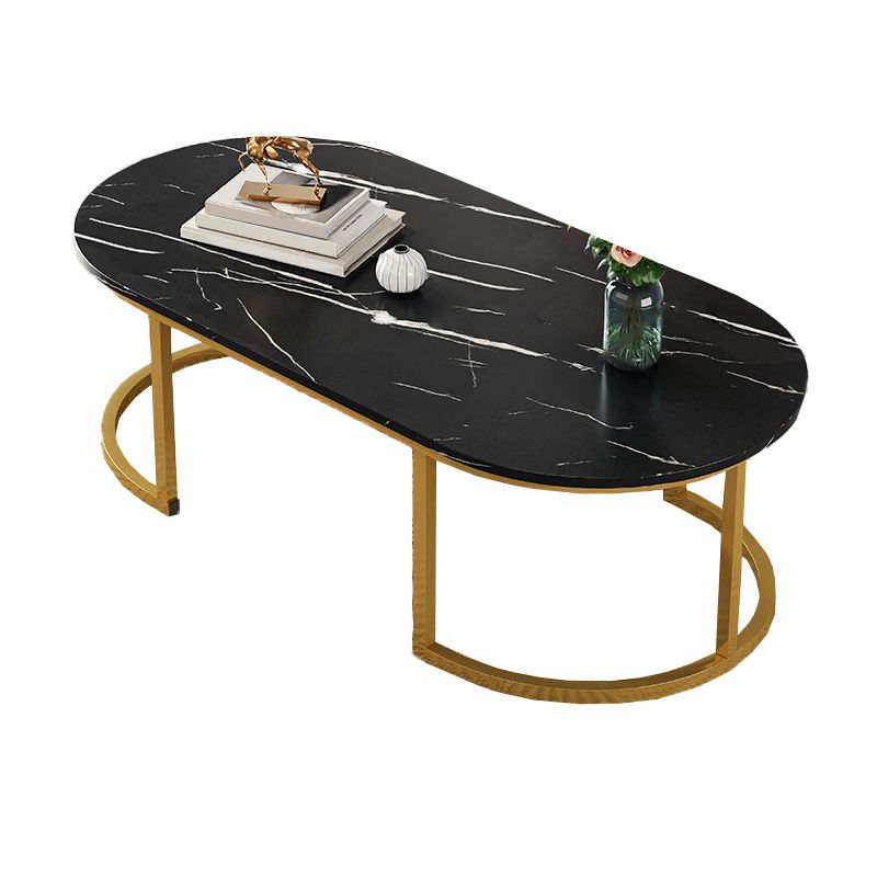 Glam Style Coffee Table Oval Slate Single Coffee Cocktail Table Clearhalo 'Coffee & Accent Tables' 'Coffee Tables' 'coffee_tables' 'furn' 'furn_coffee_tables' 'Furniture' 'Living Room Furniture' 1200x1200_844c74a9-120b-4c15-8887-9513c7250450