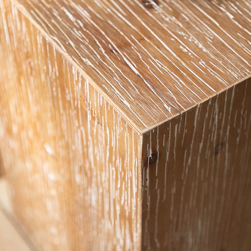 Rustic 11.81" Wood End Table Square Side Table in Distressed Finish