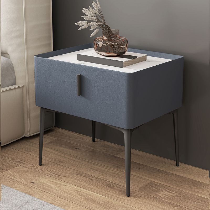Modern Slate Nightstand Lower Shelf Bedside Cabinet with Drawer for Bedroom Clearhalo 'Bedroom Furniture' 'furn' 'furn_night_stand' 'Furniture' 'night_stand' 'Nightstands' 1200x1200_844cbaa5-25ea-44cf-9223-2de246ebe8d6