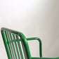 Dining Room Industrial Chair Metal Slat Back Dining Chair in Green