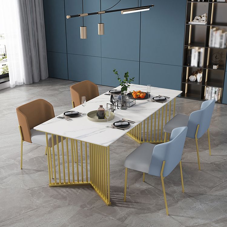 Luxury Home Sintered Stone Dining Table Rectangular Table with Double Pedestal Base Clearhalo ' dining_table' 'Dining Tables & Seating' 'Dining Tables' 'furn' 'furn_dining_table' 'Furniture' 'furniture_dining_table' 'Kitchen & Dining Furniture' 'kitchen&dining_furn' 'kitchen' 'kitchen_dining_table' 1200x1200_844f1c34-991c-4d3f-a490-68852b2c9491