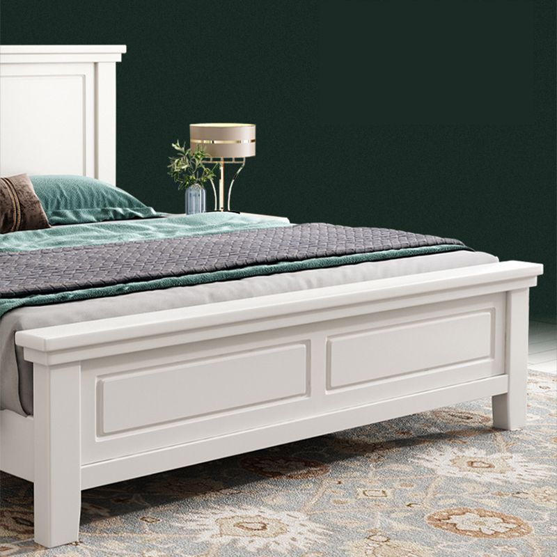84.65 inch Wide Traditional Panel Bed Solid Wood Bed Frame with Headboard