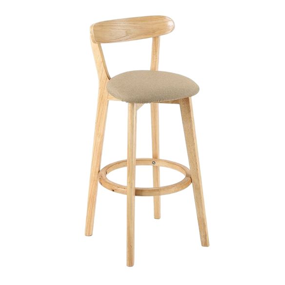 Modern Armless Backrest Counter Stool Wood Study Bar Stool with Cushion and Pedal Clearhalo 'Bar Furniture' 'Bar Stools' 'bar_stools' 'furn' 'furn_bar_stools' 'furniture_bar_stools' 'Kitchen & Dining Furniture' 'kitchen&dining_furn' 'kitchen' 'kitchen_furn' Furniture' 1200x1200_84507a5a-2dee-4967-a456-6ddb405adcb3