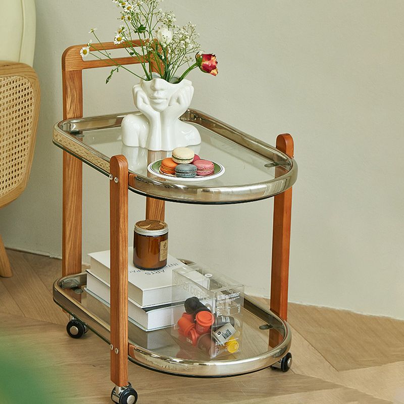 Mesa de deslizamiento de la parte superior de vidrio contemporánea Geométrica 4 patas laterales