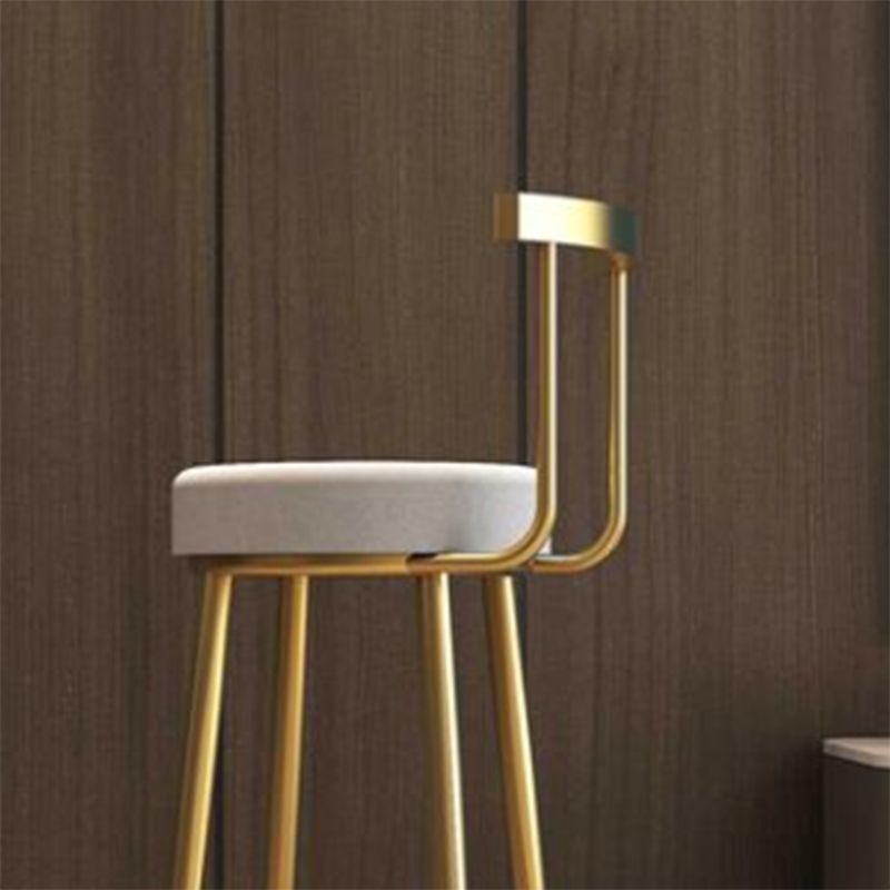 Nordic Bar-stool Round Seat Counter Bar Stool with Metal Legs for Home Use Clearhalo 'Bar Furniture' 'Bar Stools' 'bar_stools' 'furn' 'furn_bar_stools' 'Furniture' 'Kitchen & Dining Furniture' 1200x1200_84526704-c45a-40cd-9da1-9a2ce57e0c76