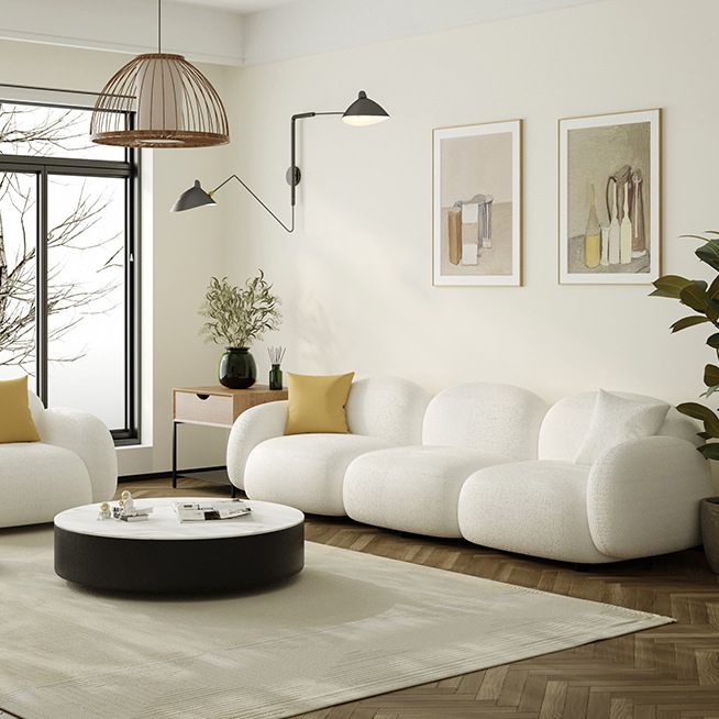 Vierkante arm bank moderne stijl faux leer en wol standaard bank