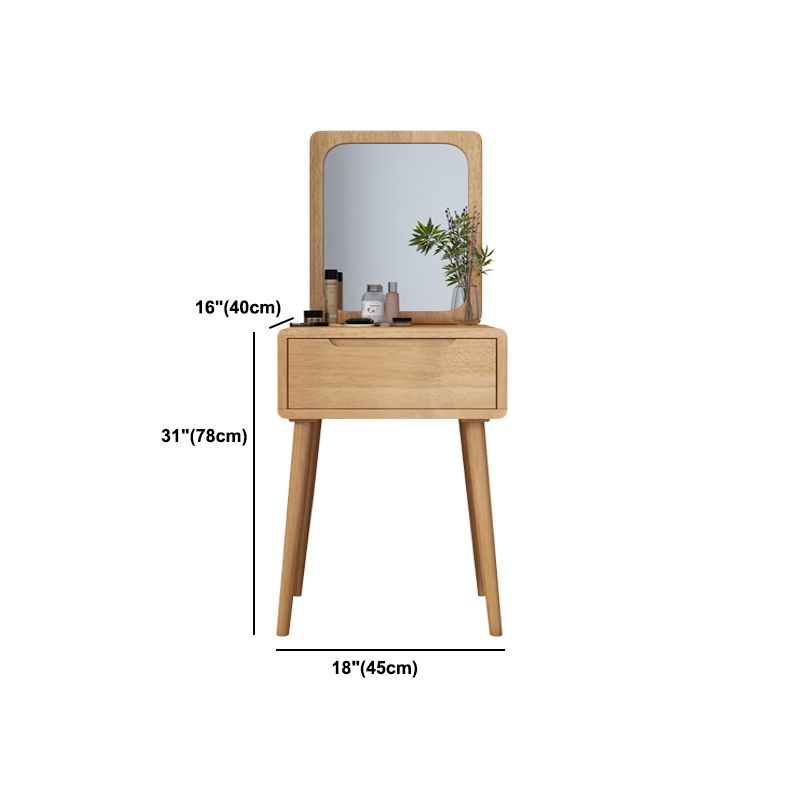 Scandinavisch massief houten dressoir 1-lading ijdelheid tafel met ontlasting en spiegel
