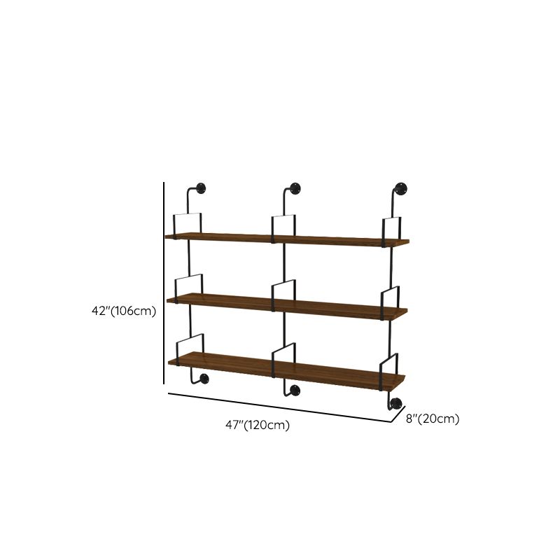 Modern Wall Mounted Bookcase Wood Natural Bookshelf with Shelves