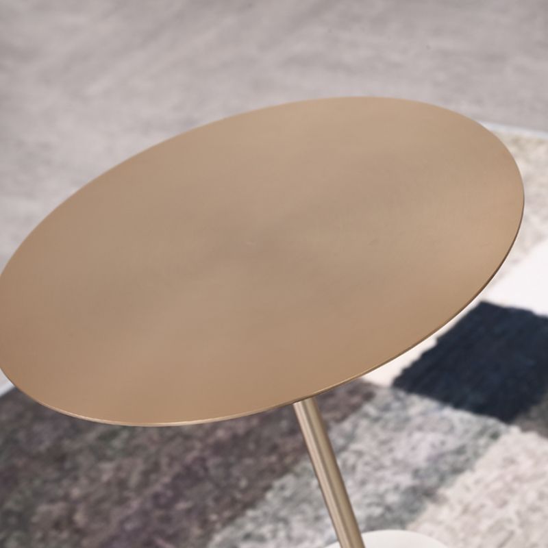 ミッドセンチュリーエンドテーブル台座丸いソファメタルアクセントサイドテーブル