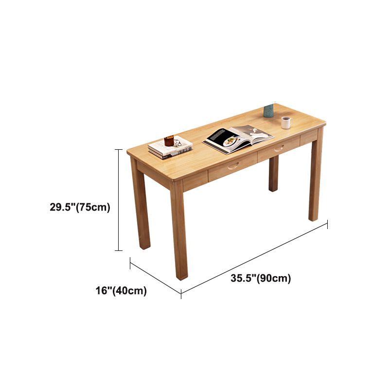 Modern Office Desk 2 Drawers Solid Wood Task Desk with 4 Legs Clearhalo 'furn' 'furn_office_desk' 'Furniture' 'Office Desks' 'Office Furniture' 'office_desk' 1200x1200_8456e761-7738-4d0f-9ae2-43bc4a035cfb