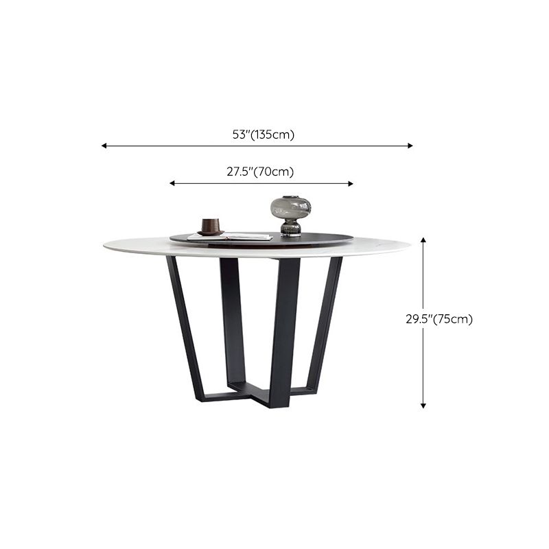Steel and Slate Table Glam Style Simple Home Round Dining Table Clearhalo 'Dining Tables & Seating' 'Dining Tables' 'dining_table' 'furn' 'furn_dining_table' 'Furniture' 'Kitchen & Dining Furniture' 1200x1200_8457608a-f031-4882-ab7b-534e6e9c19f2