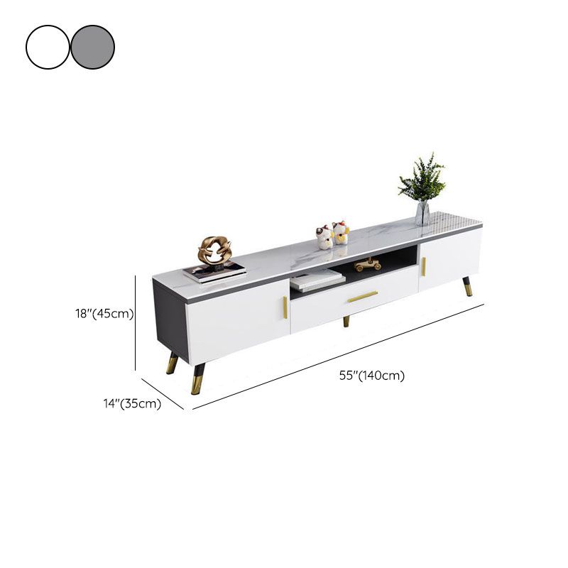 Glass TV Stand Console Open Storage TV Media Stand with Drawer Clearhalo 'furn' 'furn_tv_stands_entertainment_centers' 'Furniture' 'Living Room Furniture' 'TV Stands & Entertainment Centers' 'TV Stands & Media Storage Furniture' 'tv_stands_entertainment_centers' 1200x1200_845778c7-e053-4a1b-8ff6-89d60ee672b7