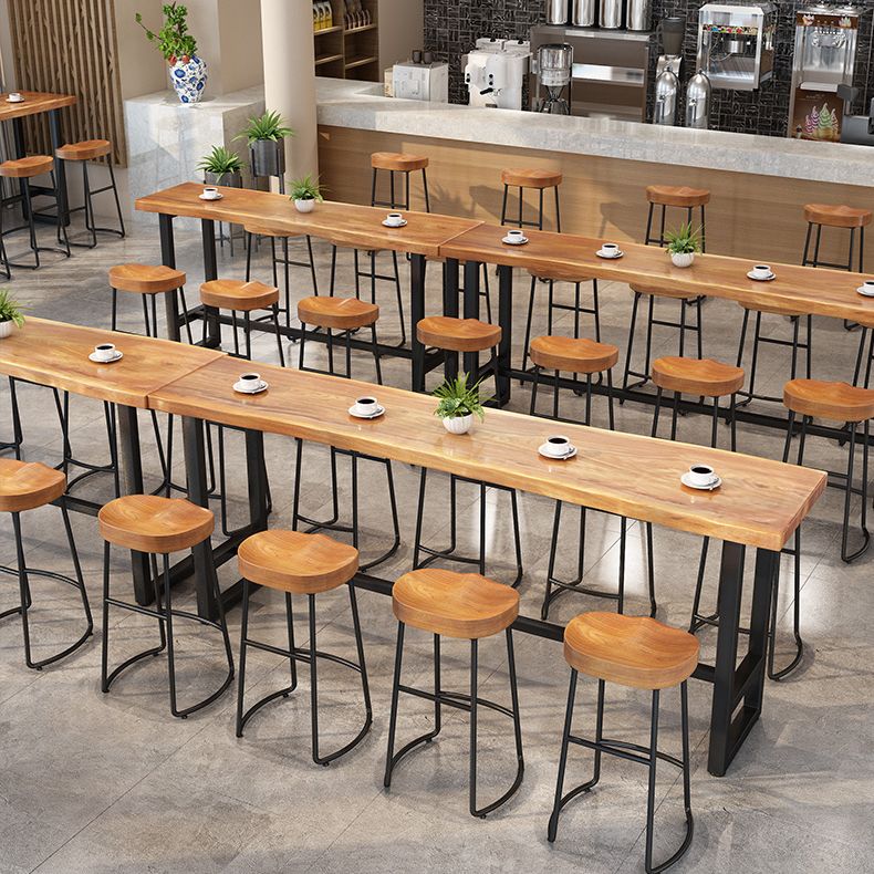 Modern Cafe Wood Bar Height Cocktail Table Footrest Trestle Counter Wine Table Clearhalo 'Bar Furniture' 'Bar Tables' 'bar_tables' 'furn' 'furn_bar_tables' 'Furniture' 'furniture_bar_tables' 'Kitchen & Dining Furniture' 'kitchen&dining_furn' 'kitchen' 1200x1200_84595c13-72fd-475b-b837-33593c248623