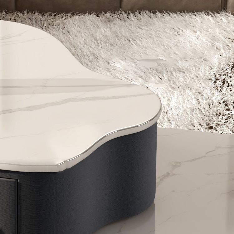 Modern Free Form Slate Cocktail Table Wood 4 Legs Coffee Table with Drawers Clearhalo 'Coffee & Accent Tables' 'Coffee Tables' 'coffee_tables' 'furn' 'furn_coffee_tables' 'Furniture' 'Living Room Furniture' 1200x1200_845992eb-8f44-41f7-b2da-7467d2dc0e96