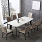 Contemporary Dining Chair Faux Leather and Wood Side Chair for Home