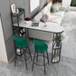 Stone Top Bistro Bar Table Rectangle Bar Table with Wine Rack