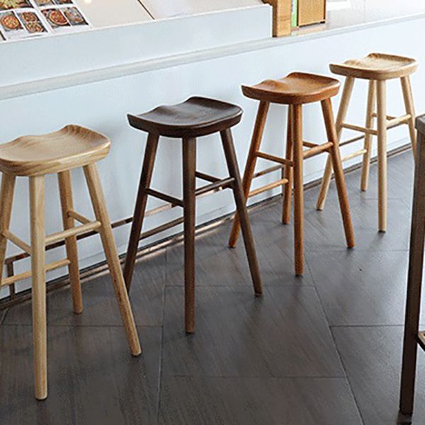 Contemporary Backless Footrest Stool Contoured Pine Solid Wood Bar Stool Clearhalo 'Bar Furniture' 'Bar Stools' 'bar_stools' 'furn' 'furn_bar_stools' 'Furniture' 'Kitchen & Dining Furniture' 1200x1200_845b35c2-d469-42c5-8d38-6d4c028575bf