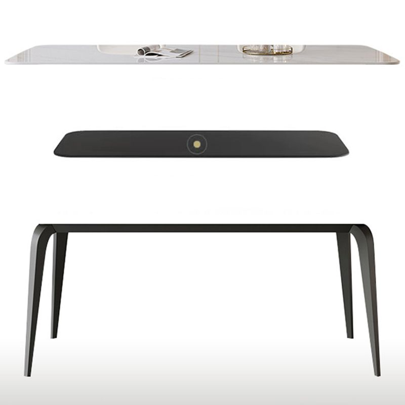 Mesa de comedor rectangular de piedra sinterizada, mesa de comedor moderna para cocina