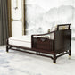 Traditional Style Cotton Chaise Lounge Bedroom Recessed Arms Chaise