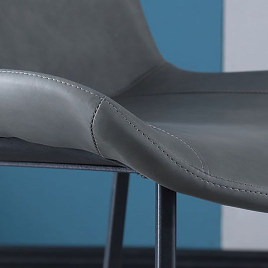 Contemporary Home Leather Side Chair Solid Back Dining Chair with Black Legs Clearhalo ' kitchen&dining_furn' 'Dining Chairs' 'Dining Tables & Seating' 'dining_chair' 'furn' 'furn_dining_chair' 'Furniture' 'furniture_dining_chair' 'Kitchen & Dining Furniture' 'kitchen' 1200x1200_845e7ba1-d27f-4fe9-afc4-fdec70c2d3bf