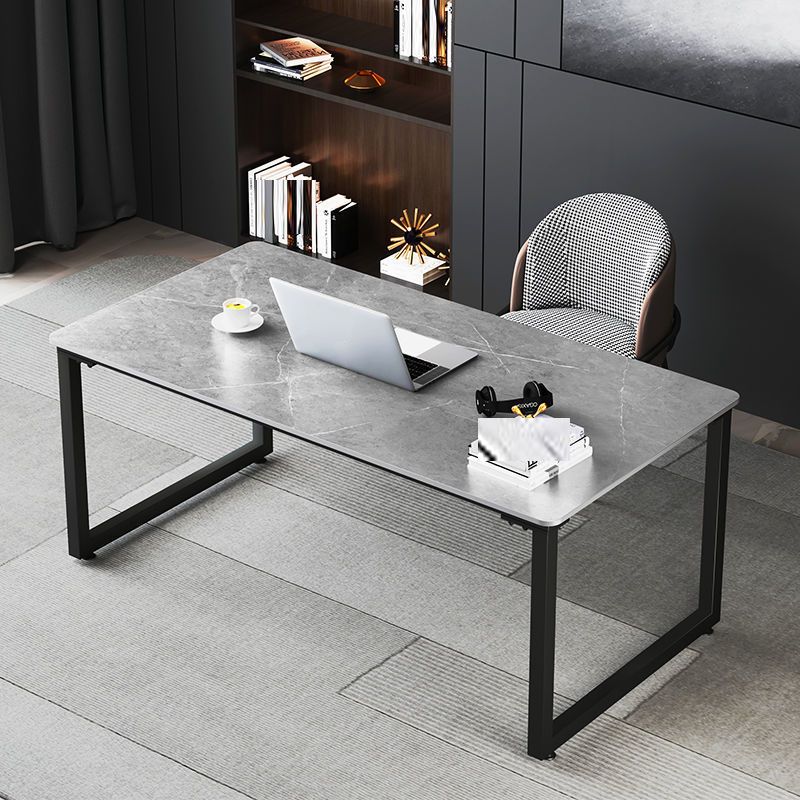 Rectangular Dark Taupe Writing Desk Sled Industrial Office Desk for Home Clearhalo 'furn' 'furn_office_desk' 'Furniture' 'Office Desks' 'Office Furniture' 'office_desk' 1200x1200_845f28dc-8950-4e87-87bb-7a1b50e1b2b6