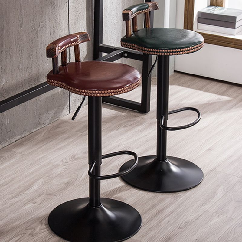 Modern Wood Bar Stool Iron Legs Low Back Nail-head Trim Counter Stool with Cushion Clearhalo 'Bar Furniture' 'Bar Stools' 'bar_stools' 'furn' 'furn_bar_stools' 'furniture_bar_stools' 'Kitchen & Dining Furniture' 'kitchen&dining_furn' 'kitchen' 'kitchen_furn' Furniture' 1200x1200_845f7bd0-8bdb-432c-8e97-37f6a547dfd6