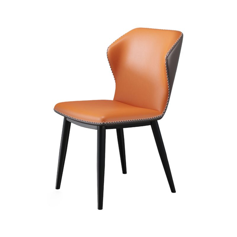 Industrial Metal Dining Room Chair Faux Leather Dining Chair for Restaurant Use