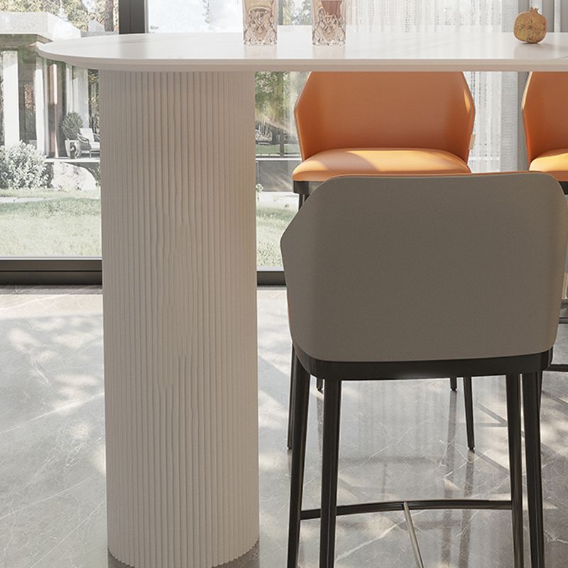 Modern Sintered Stone Bistro Bar Table Double Pedestal Bar Table Clearhalo 'Bar Furniture' 'Bar Tables' 'bar_tables' 'furn' 'furn_bar_tables' 'Furniture' 'Kitchen & Dining Furniture' 1200x1200_8461911b-b269-4935-905f-5c423b598d94