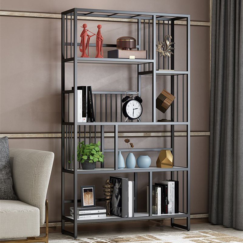 Standard Metal Shelf Bookcase Glam Open Book Shelf with Shelves