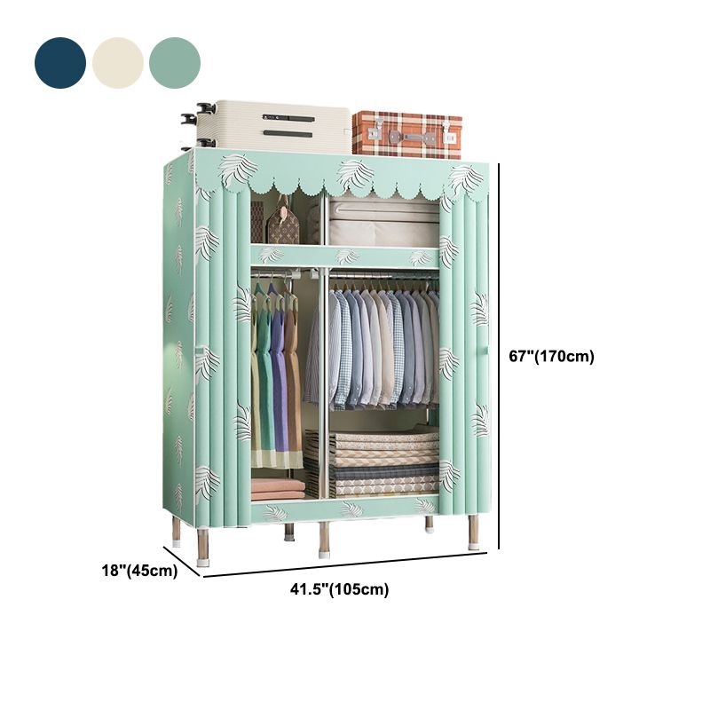 Contemporary Style Wardrobe Metal 1 Door Wardrobe Closet With Shelves