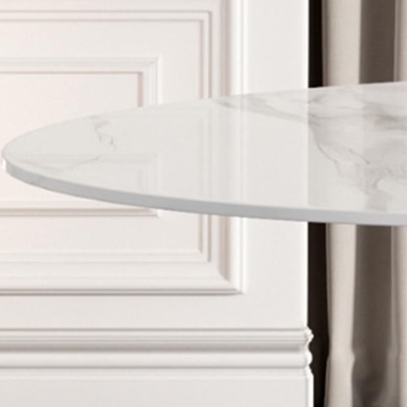 Table de pierre ronde moderne standard table de salle à manger avec base de piédestal