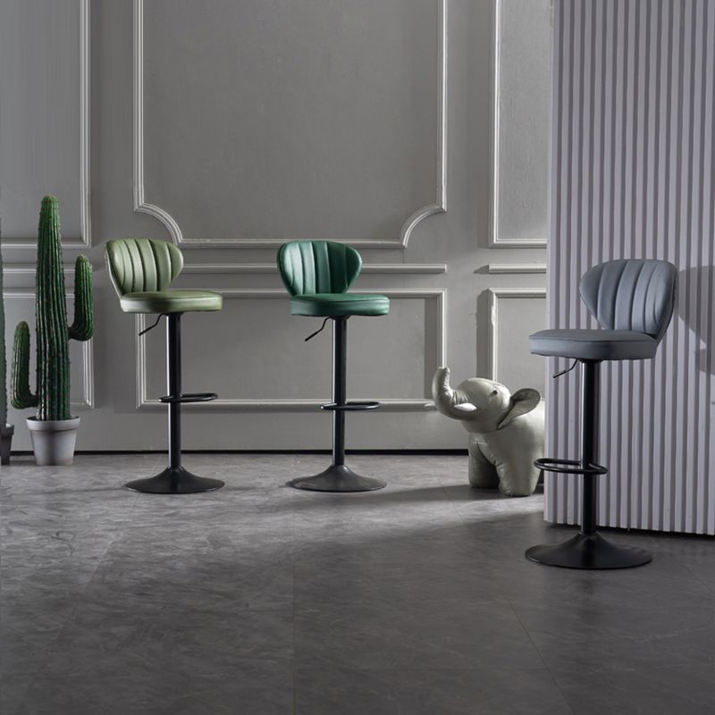 Sgabello imbottito in pelle moderna ad altezza regolabile