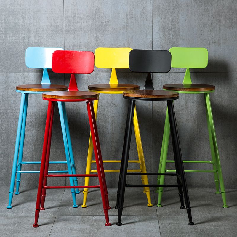 Modern Armless Backrest Counter Stool Iron Bar Stool with Seat and Pedal for Cafe Clearhalo 'Bar Furniture' 'Bar Stools' 'bar_stools' 'furn' 'furn_bar_stools' 'Furniture' 'Kitchen & Dining Furniture' 1200x1200_8465f374-9051-435f-8fe7-f4072d4c8b21
