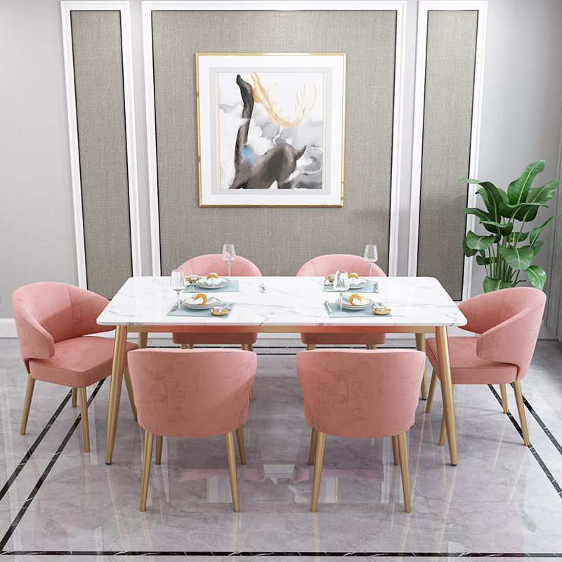 Metal Glam Style Side Chair Wingback Arm Chair with Gold Legs Clearhalo 'Dining Chairs' 'Dining Tables & Seating' 'dining_chair' 'furn' 'furn_dining_chair' 'Furniture' 'Kitchen & Dining Furniture' 1200x1200_846734ac-d587-4109-88b9-b5f7f35b7200