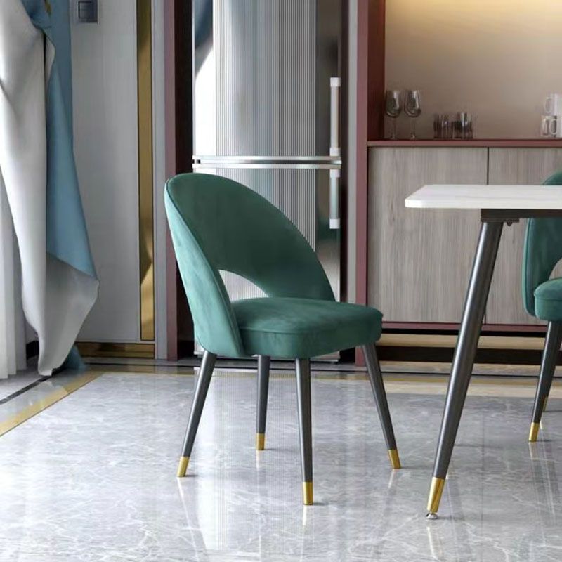 Nordic Glam Dining Chairs Armless Open Back Side Chairs for Kitchen with Metal Legs Clearhalo ' kitchen&dining_furn' 'Dining Chairs' 'Dining Tables & Seating' 'dining_chair' 'furn' 'furn_dining_chair' 'Furniture' 'furniture_dining_chair' 'Kitchen & Dining Furniture' 'kitchen' 1200x1200_8469ed8f-2440-46f2-adcd-0e329718f06b