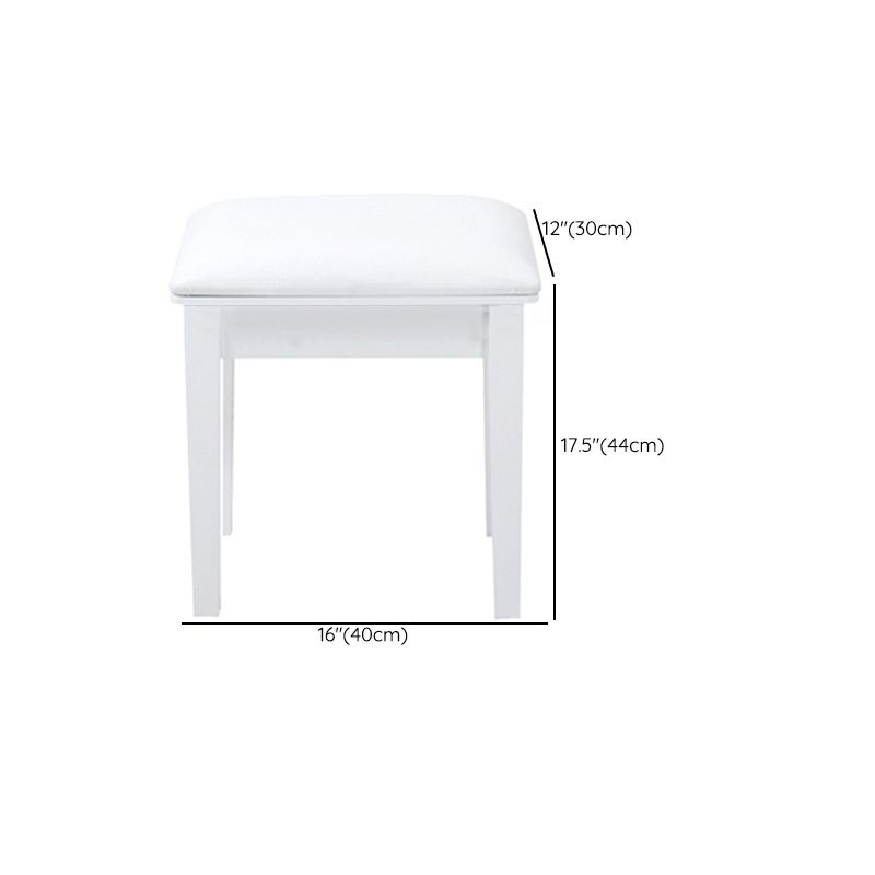 Capovolgimento a specchio singolo vanity scrivania doppia cassettiera dritta piedi in bianco in bianco