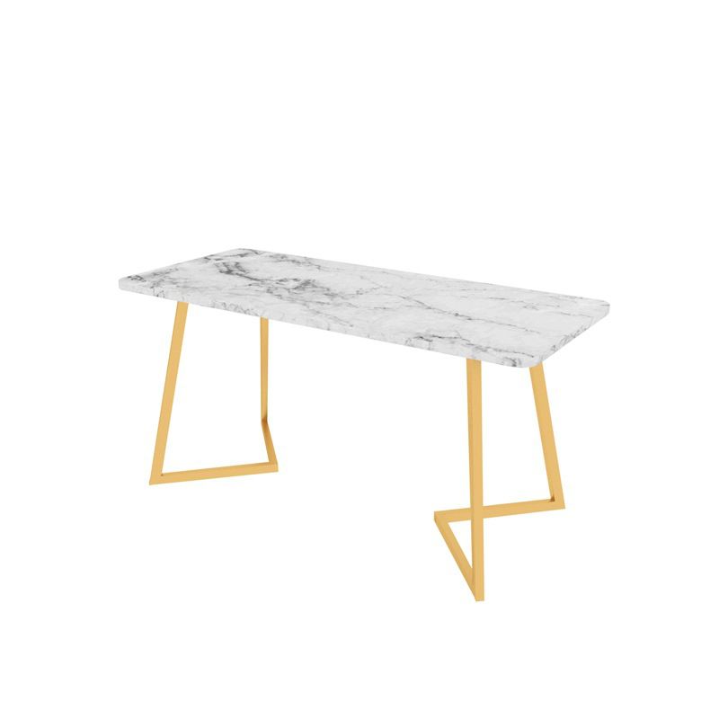 Glam Style Office Desk Artificial Marble Study Room and Office Writing Desk Clearhalo 'Furniture' 'furniture_office_desk' 'Office Desks' 'Office Furniture' 'office_desk' 1200x1200_846c248b-b50d-410d-955e-d4b6790dec33